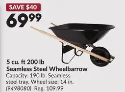 Princess Auto 5 cu. ft200 lb Seamless Steel Wheelbarrow offer