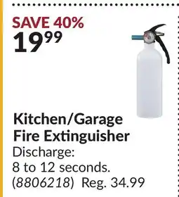 Princess Auto Kitchen/Garage Fire Extinguisher offer