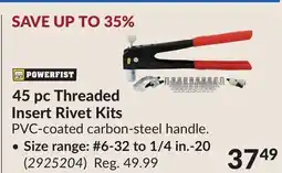 Princess Auto 45 pc Threaded Insert Rivet Kits offer