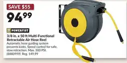 Princess Auto 3/8 in. x 50 ftMulti-Functional Retractable Air Hose Reel offer