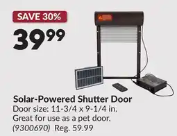 Princess Auto Solar-Powered Shutter Door offer