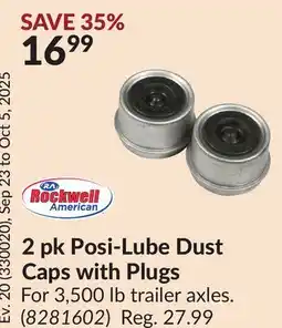 Princess Auto 2 pk Posi-Lube Dust Caps with Plugs offer