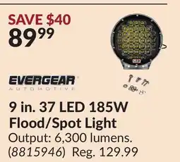 Princess Auto EVERGEAR 9 in. 37 LED 185W Flood/Spot Light offer
