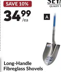 Princess Auto Long-Handle Fibreglass Shovels offer