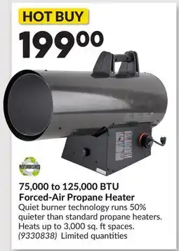 Princess Auto 75,000 to 125,000 BTU Forced-Air Propane Heater offer