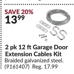 Princess Auto 2 pk 12 ftGarage Door Extension Cables Kit offer
