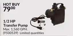 Princess Auto 1/2 HP Transfer Pump Max. 1,560 GPH offer