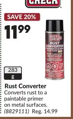 Princess Auto Rust Converter offer