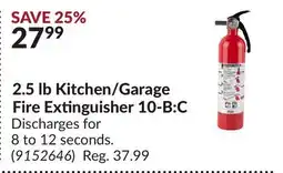 Princess Auto 2.5 lb Kitchen/Garage Fire Extinguisher 10-B:C offer