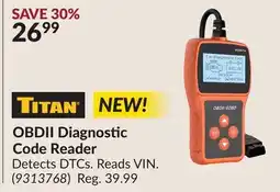 Princess Auto OBDII Diagnostic Code Reader offer