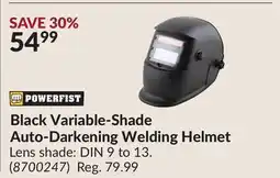 Princess Auto POWERFIST Black Variable-Shade Auto-Darkening Welding Helmet offer