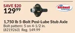 Princess Auto Rockwell American 1,750 lb 5-Bolt Posi-Lube Stub Axle offer