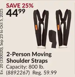 Princess Auto 2-Person Moving Shoulder Straps offer