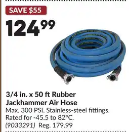 Princess Auto 3/4 in. x 50 ftRubber Jackhammer Air Hose offer