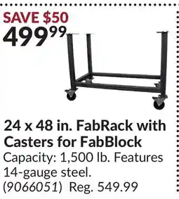 Princess Auto 24 x 48 in. FabRack with Casters for FabBlock offer