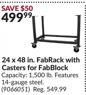 Princess Auto 24 x 48 in. FabRack with Casters for FabBlock offer