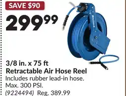 Princess Auto 3/8 in. x 75 Retractable Air Hose Reel offer