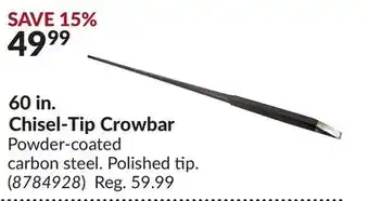 Princess Auto 60 in. Chisel-Tip Crowbar offer