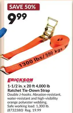 Princess Auto POWERFIST 1-1/2 in. x 20 ft4,000 lb Ratchet Tie-Down Strap offer