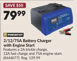 Princess Auto 2/12/75A Battery Charger with Engine Start offer