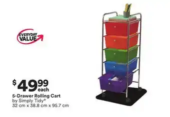 Michaels 5-Drawer rolling Cart by Simply Tidy offer