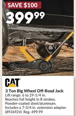 Princess Auto 3 Ton Big Wheel Off-Road Jack offer