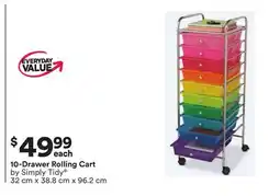 Michaels 10-Drawer rolling Cart Simply Tidy offer