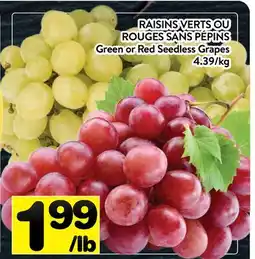 Supermarché PA RAISINS VERTS OU ROUGES SANS PÉPINS | Green or Red Seedless Grapes offer