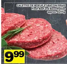 Supermarché PA GALETTES DE BOEUF ET BACON FRAIS |Fresh Beef and BaconPatties offer