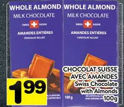 Supermarché PA CHOCOLAT SUISSE AVEC AMANDES | Swiss Chocolate with Almonds offer