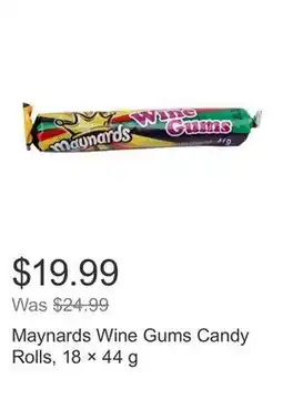 Costco Maynards Wine Gums Candy Rolls, 18 × 44 g offer