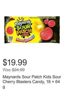 Costco Maynards Sour Patch Kids Sour Cherry Blasters Candy, 18 × 64 g offer