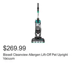 Costco Bissell Cleanview Allergen Lift-Off Pet Upright Vacuum offer