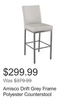 Costco Amisco Drift Grey Frame Polyester Counterstool offer