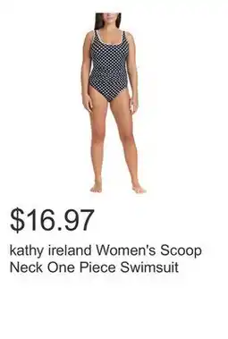 Costco kathy ireland Women's Scoop Neck One Piece Swimsuit offer