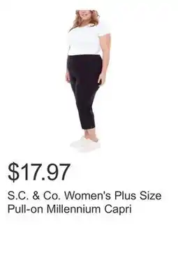 Costco S.C. & Co. Women's Plus Size Pull-on Millennium Capri offer