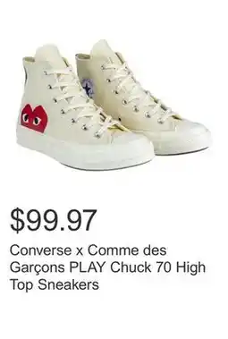 Costco Converse x Comme des Garçons PLAY Chuck 70 High Top Sneakers offer