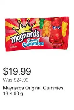 Costco Maynards Original Gummies, 18 × 60 g offer