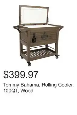Costco Tommy Bahama, Rolling Cooler, 100QT, Wood offer