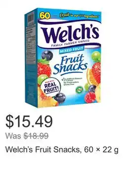 Costco Welch's Fruit Snacks, 60 × 22 g offer