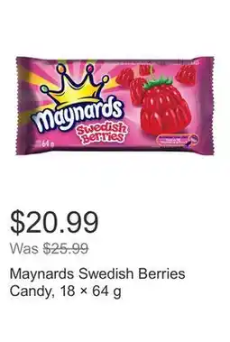 Costco Maynards Swedish Berries Candy, 18 × 64 g offer