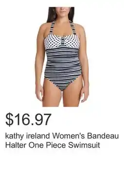 Costco kathy ireland Women's Bandeau Halter One Piece Swimsuit offer