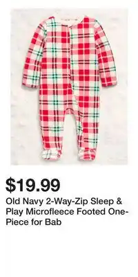 Old Navy Old Navy 2-Way-Zip Sleep & Play Microfleece Footed One-Piece for Bab offer