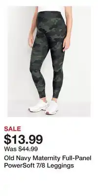 Old Navy Old Navy Maternity Full-Panel PowerSoft 7/8 Leggings offer
