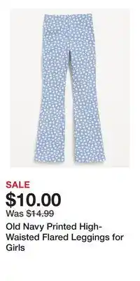 Old Navy Old Navy Printed High-Waisted Flared Leggings for Girls offer