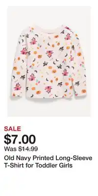 Old Navy Old Navy Printed Long-Sleeve T-Shirt for Toddler Girls offer