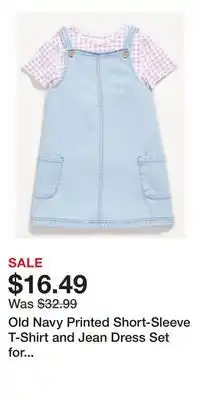Old Navy Old Navy Printed Short-Sleeve T-Shirt and Jean Dress Set for Toddler Girls offer