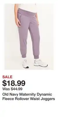 Old Navy Old Navy Maternity Dynamic Fleece Rollover Waist Joggers offer