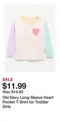 Old Navy Old Navy Long-Sleeve Heart Pocket T-Shirt for Toddler Girls offer