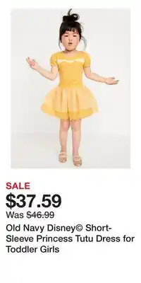 Old Navy Old Navy Disney Short-Sleeve Princess Tutu Dress for Toddler Girls offer
